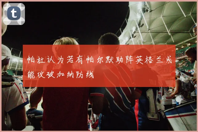 帕杜认为若有帕尔默助阵英格兰或能攻破加纳防线